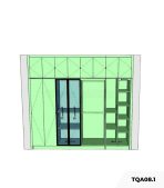 Tủ quần áo Cánh Mở Gỗ kết hợp Khung nhôm Kính màu 300x260 TQA08.1 - Walnut