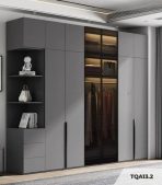 Tủ quần áo Cánh Mở Gỗ kết hợp Khung nhôm Kính màu 320x240 TQA13.2 - Graphite
