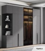 Tủ quần áo Cánh Mở Gỗ kết hợp Khung nhôm Kính màu 320x240 TQA13.2 - Graphite