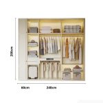 Tủ quần áo Cánh Mở Gỗ kết hợp Khung nhôm Kính sọc trong 240x240 TQA10.1 - Trắng