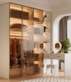Tủ quần áo Cánh Mở Khung nhôm Kính màu 140x200 TQA12.1 - Trắng