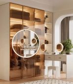 Tủ quần áo Cánh Mở Khung nhôm Kính màu 140x200 TQA12.1 - Trắng