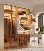 Tủ quần áo Cánh Mở Khung nhôm Kính màu 140x200 TQA12.1 - Trắng