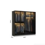 Tủ quần áo Cánh Mở Khung nhôm Kính màu 160x200 TQA11.1 - Graphite