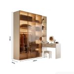 Tủ quần áo Cánh Mở Khung nhôm Kính màu 160x200 TQA12.2 - Trắng