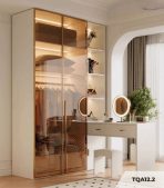 Tủ quần áo Cánh Mở Khung nhôm Kính màu 160x200 TQA12.2 - Trắng