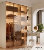 Tủ quần áo Cánh Mở Khung nhôm Kính màu 160x200 TQA12.2 - Trắng