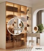 Tủ quần áo Cánh Mở Khung nhôm Kính màu 160x200 TQA12.2 - Trắng