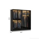 Tủ quần áo Cánh Mở Khung nhôm Kính màu 180x200 TQA11.2 - Graphite