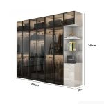 Tủ quần áo Cánh Mở Khung nhôm Kính màu 280x240 TQA03.1 - Trắng