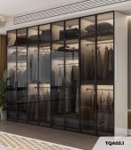 Tủ quần áo Cánh Mở Khung nhôm Kính màu 280x240 TQA03.1 - Trắng