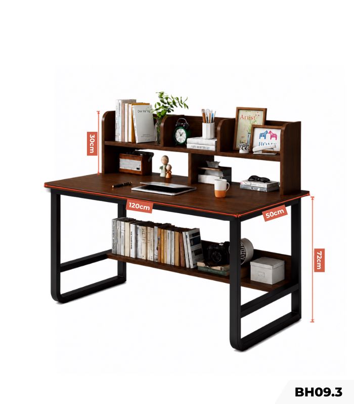 Bàn học BH09.3 120x50 - Vân gỗ đậm