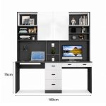 Bàn học BH18.1 180x60 - Trắng kết hợp Ghi