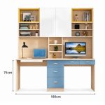 Bàn học BH18.3 180x60 - Gỗ kết hợp Trắng Vàng Xanh