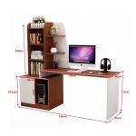 Bàn học BH24.2 100x45 - Vân gỗ đậm kết hợp Trắng