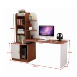 Bàn học BH24.4 120x50 - Vân gỗ đậm kết hợp Trắng