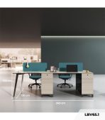 Cụm bàn làm việc 4 người LBV65.1 240x120 - Vân gỗ nhạt