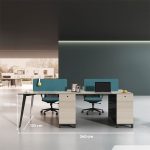 Cụm bàn làm việc 4 người LBV65.1 240x120 - Vân gỗ nhạt