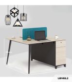 Cụm bàn làm việc 2 người LBV65.2 120x120 - Vân gỗ nhạt