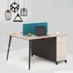 Cụm bàn làm việc 2 người LBV65.2 120x120 - Vân gỗ nhạt