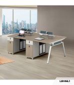 Cụm bàn làm việc 4 người LBV66.1 240x120 - Vân gỗ nhạt