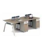 Cụm bàn làm việc 4 người LBV66.1 240x120 - Vân gỗ nhạt