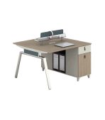 Cụm bàn làm việc 2 người LBV66.2 120x120 - Vân gỗ nhạt