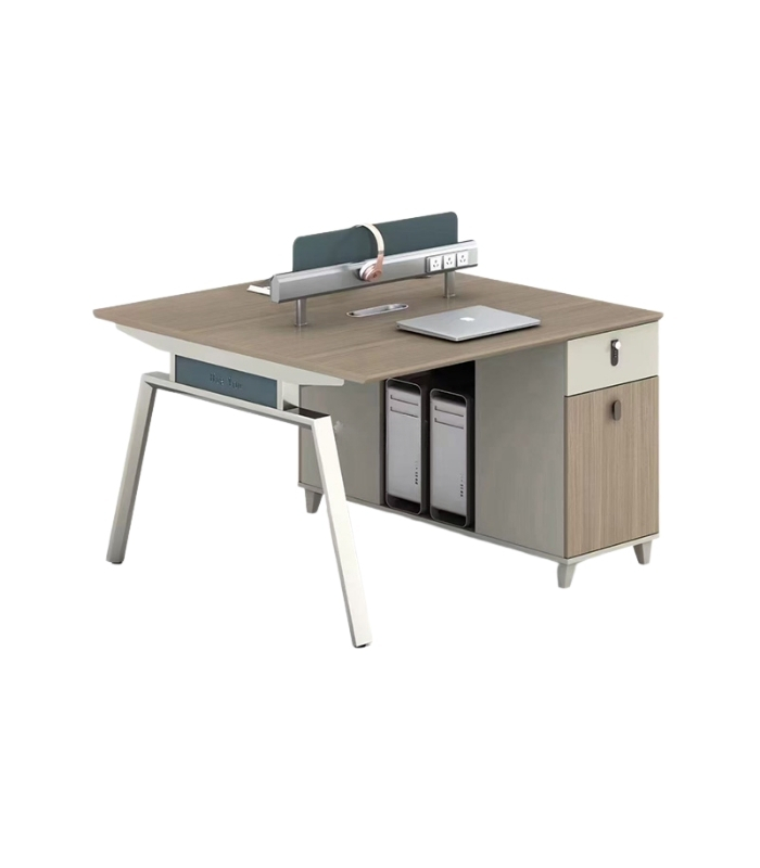 Cụm bàn làm việc 2 người LBV66.2 120x120 - Vân gỗ nhạt