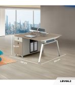 Cụm bàn làm việc 2 người LBV66.2 120x120 - Vân gỗ nhạt