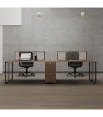 Cụm bàn làm việc 4 người LBV67.1 240x120 - Vân gỗ đậm