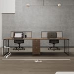 Cụm bàn làm việc 4 người LBV67.1 240x120 - Vân gỗ đậm