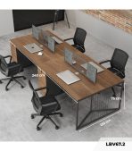 Cụm bàn làm việc 4 người LBV67.2 240x120 - Vân gỗ đậm