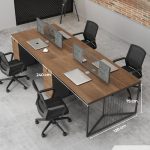 Cụm bàn làm việc 4 người LBV67.2 240x120 - Vân gỗ đậm
