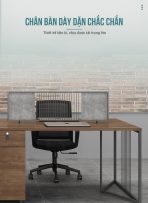 Cụm bàn làm việc 4 người LBV67.2 240x120 - Vân gỗ đậm