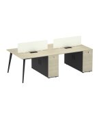 Cụm bàn làm việc 4 người LBV68.1 240x120 - Vân gỗ nhạt
