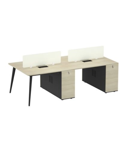 Cụm bàn làm việc 4 người LBV68.1 240x120 - Vân gỗ nhạt