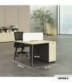 Cụm bàn làm việc 2 người LBV68.2 120x120 - Vân gỗ nhạt