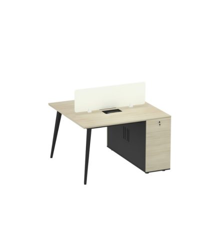 Cụm bàn làm việc 2 người LBV68.2 120x120 - Vân gỗ nhạt