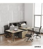 Cụm bàn làm việc 4 người LBV69.2 280x120 - Vân gỗ nhạt