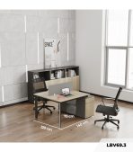 Cụm bàn làm việc 2 người LBV69.3 140x120 - Vân gỗ nhạt