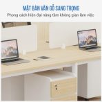 Cụm bàn làm việc 4 người LBV70.1 240x120 - Vân gỗ Khung trắng