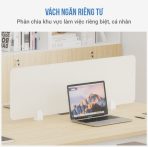 Cụm bàn làm việc 4 người LBV70.1 240x120 - Vân gỗ Khung trắng