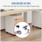 Cụm bàn làm việc 4 người LBV70.1 240x120 - Vân gỗ Khung trắng