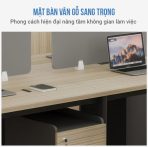 Cụm bàn làm việc 4 người LBV70.2 240x120 - Vân gỗ Khung đen