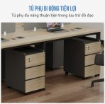 Cụm bàn làm việc 4 người LBV70.2 240x120 - Vân gỗ Khung đen