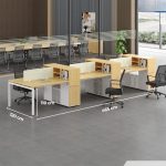 Cụm bàn làm việc 6 người LBV71.1 465x120 - Vân gỗ nhạt