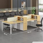 Cụm bàn làm việc 4 người LBV71.2 310x120 - Vân gỗ nhạt