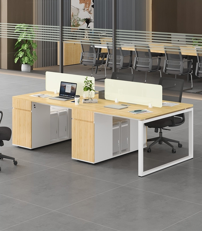 Cụm bàn làm việc 4 người LBV72.2 240x120 - Vân gỗ nhạt