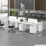 Cụm bàn làm việc 6 người LBV73.11 360x120 - Trắng