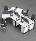 Cụm bàn làm việc 4+1 người LBV73.12 352x268 - Trắng